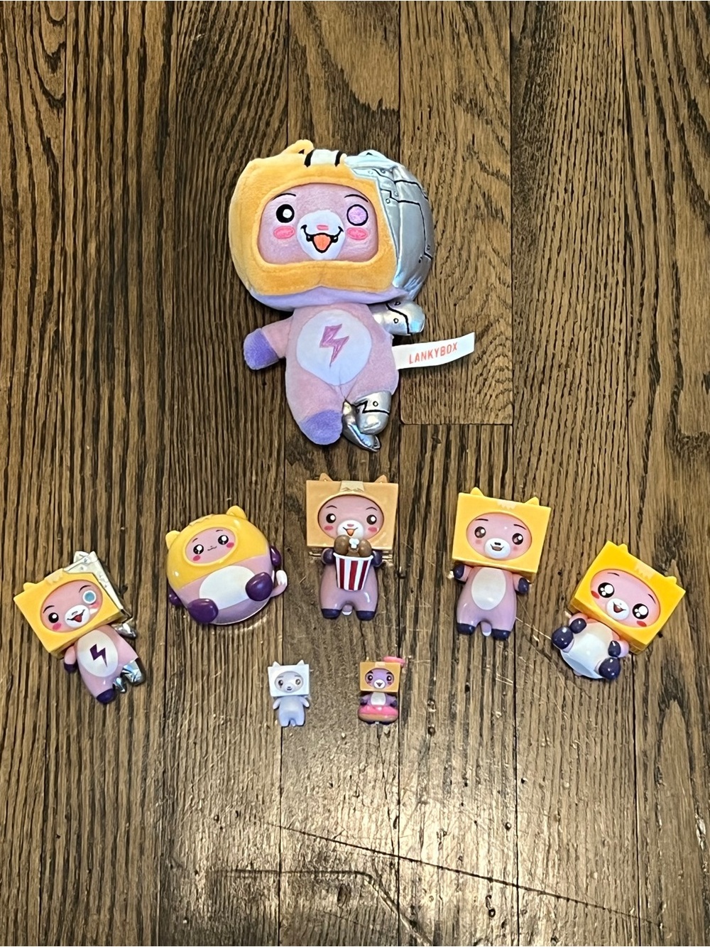 Lankybox Yellow & Purple Plush and Figures Set - Kids Toys- Foxy Bundle
